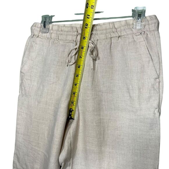 Charter Club Pants Womens Petite Small Beige Linen Drawstring Elastic Waist - Picture 7 of 12